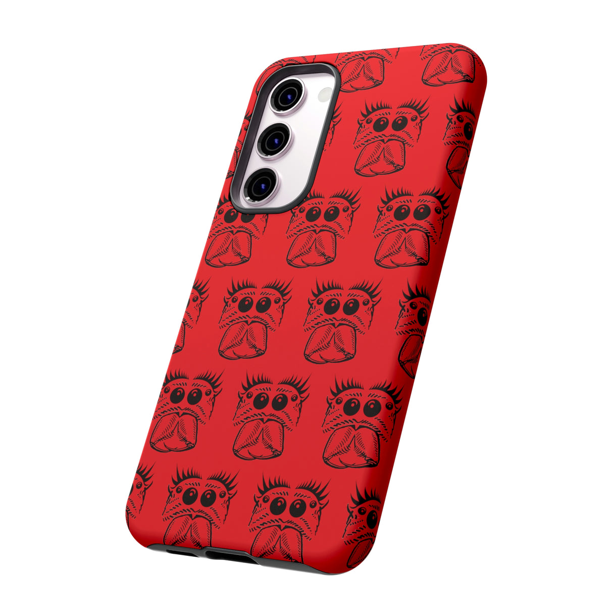 Tough Cases  Featuring BFP Jumping Spider Print on Red