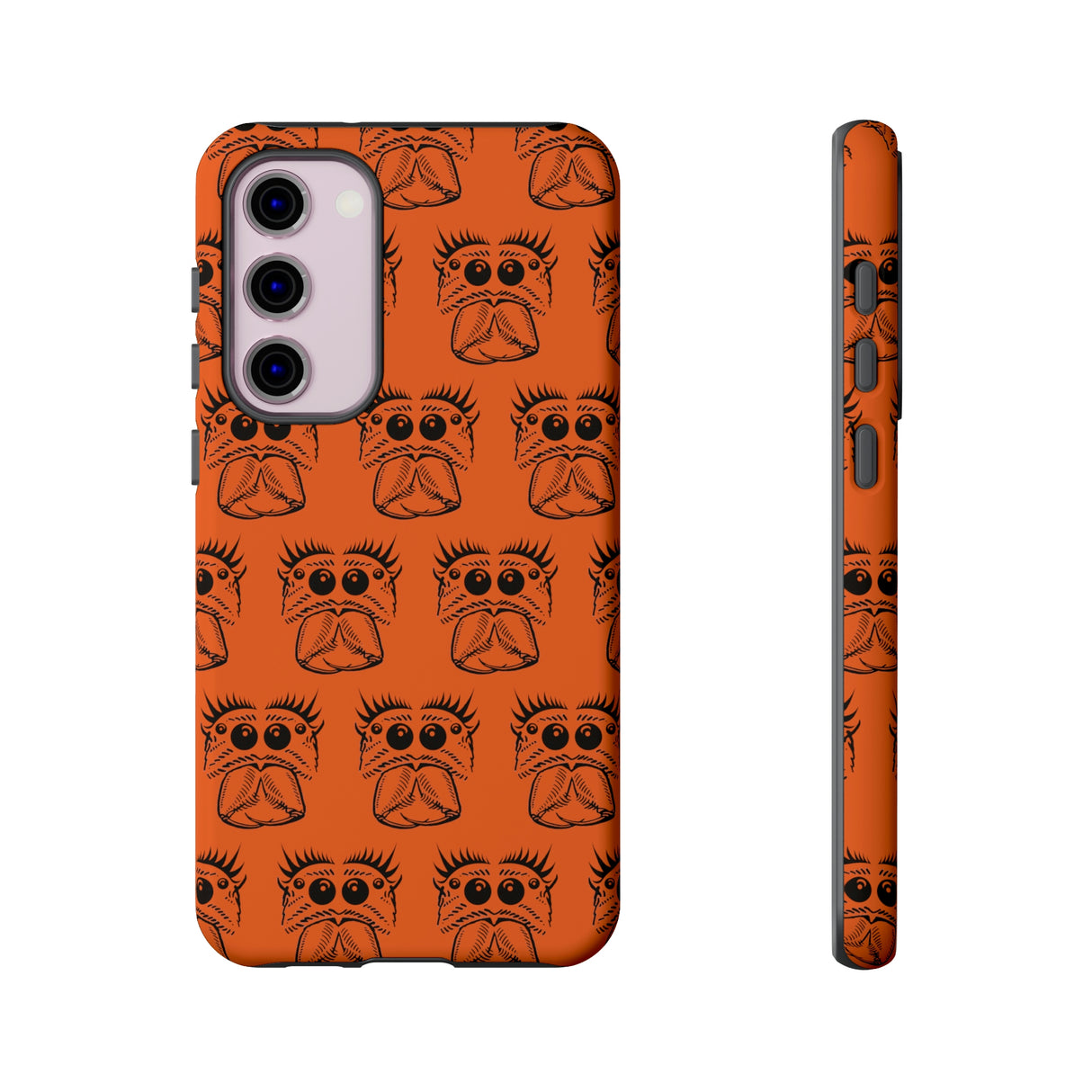 Tough Cases  Featuring BFP Jumping Spider Print on Orange