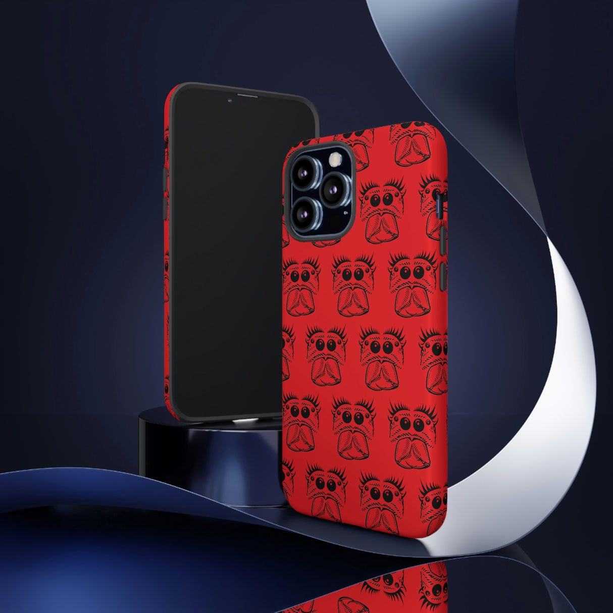 Tough Cases  Featuring BFP Jumping Spider Print on Red