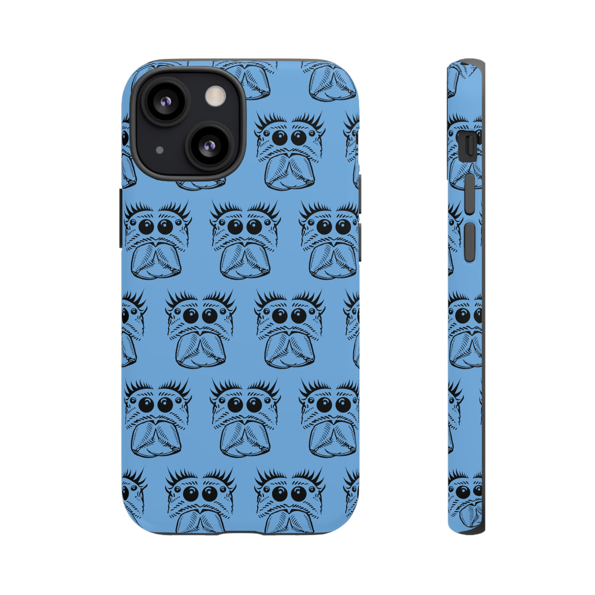 Tough Cases  Featuring BFP Jumping Spider Print on Blue