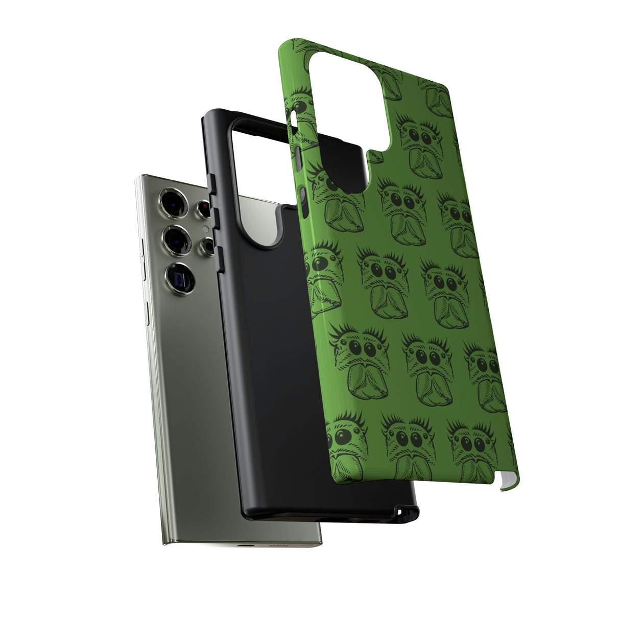 Tough Cases  Featuring BFP Jumping Spider Print on Green