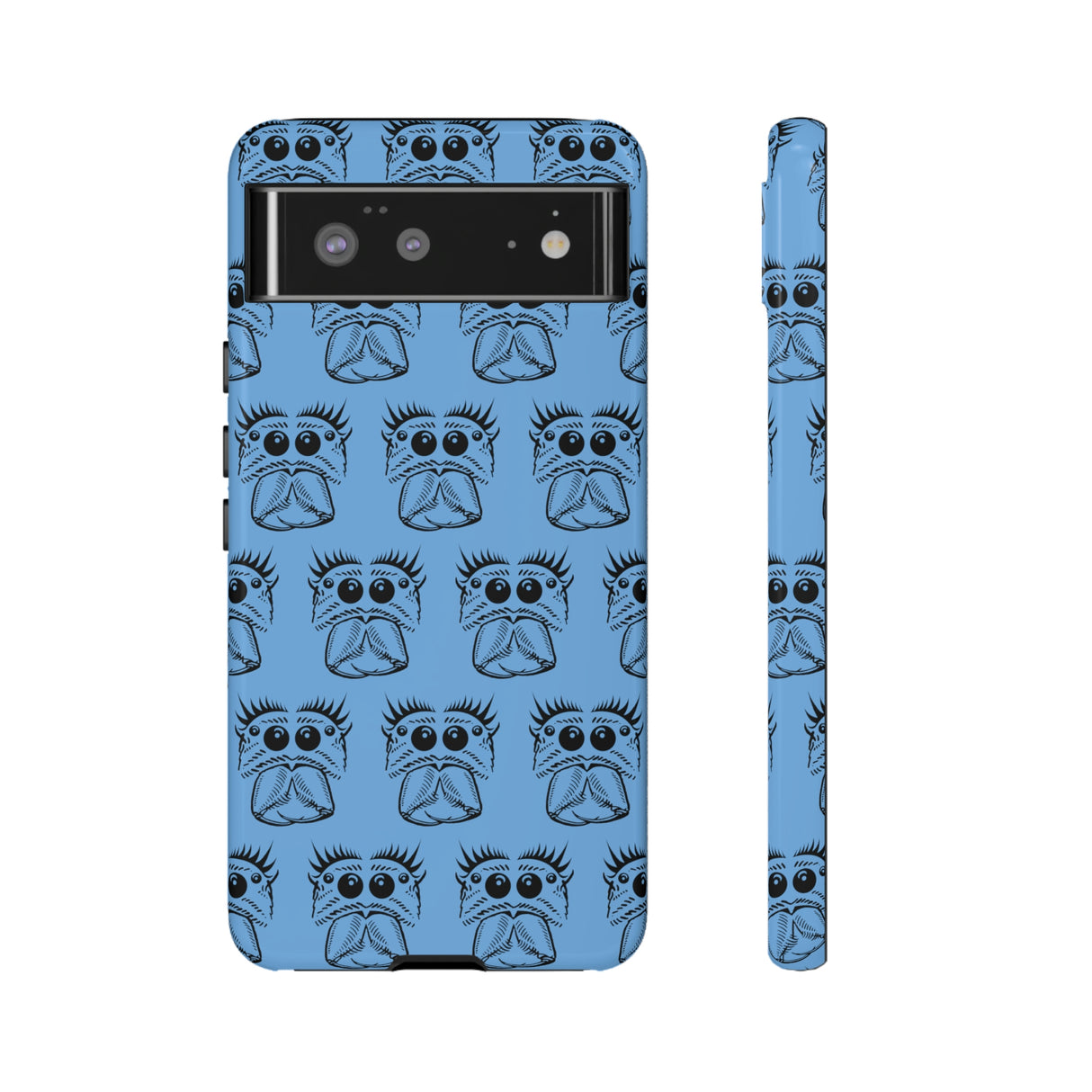 Tough Cases  Featuring BFP Jumping Spider Print on Blue