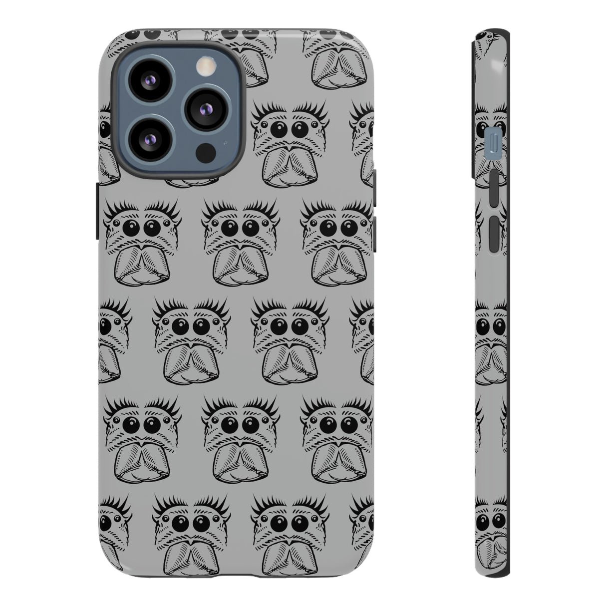 Tough Cases  Featuring BFP Jumping Spider Print on Gray