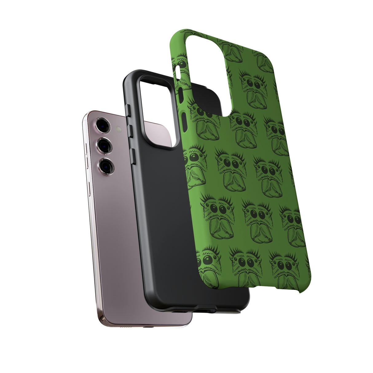 Tough Cases  Featuring BFP Jumping Spider Print on Green