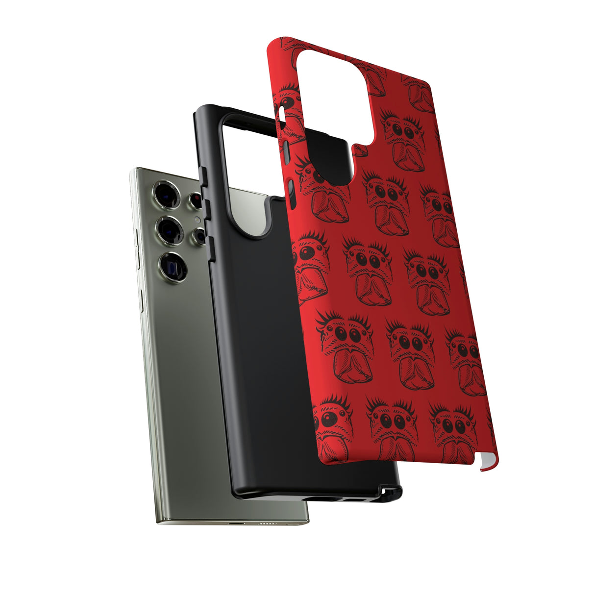 Tough Cases  Featuring BFP Jumping Spider Print on Red