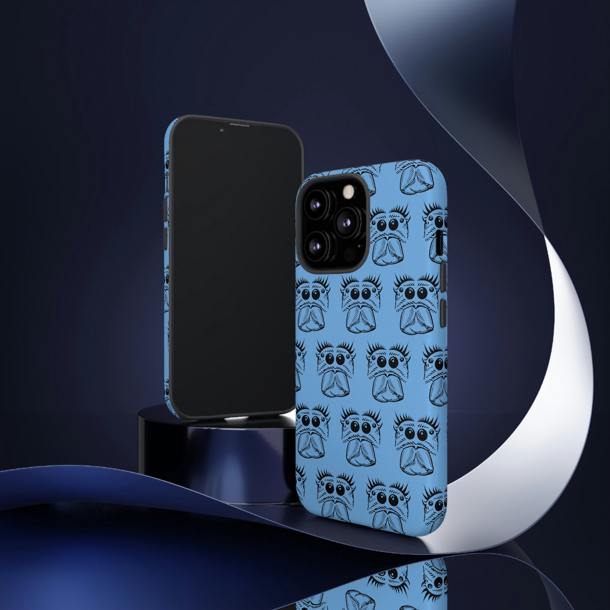 Tough Cases  Featuring BFP Jumping Spider Print on Blue