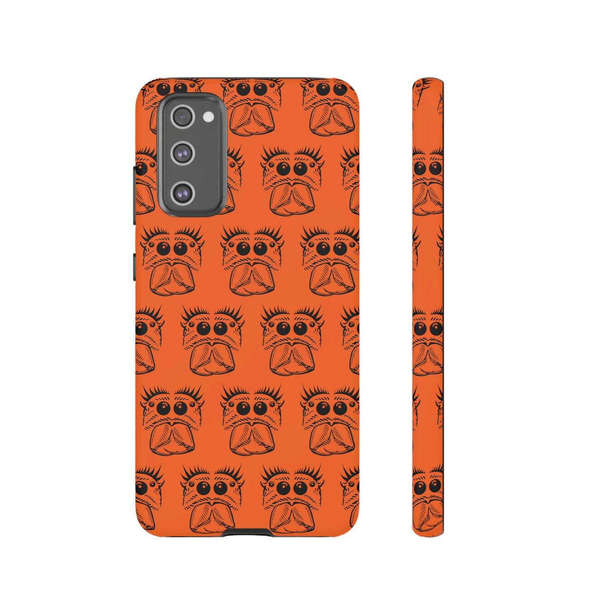 Tough Cases  Featuring BFP Jumping Spider Print on Orange