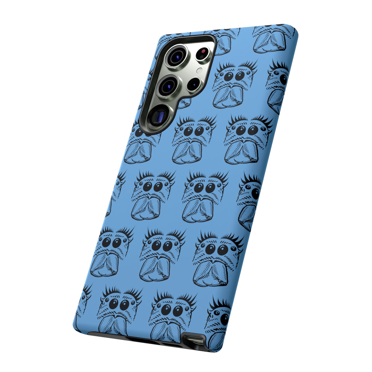 Tough Cases  Featuring BFP Jumping Spider Print on Blue