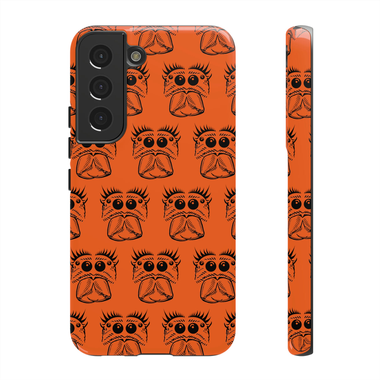 Tough Cases  Featuring BFP Jumping Spider Print on Orange