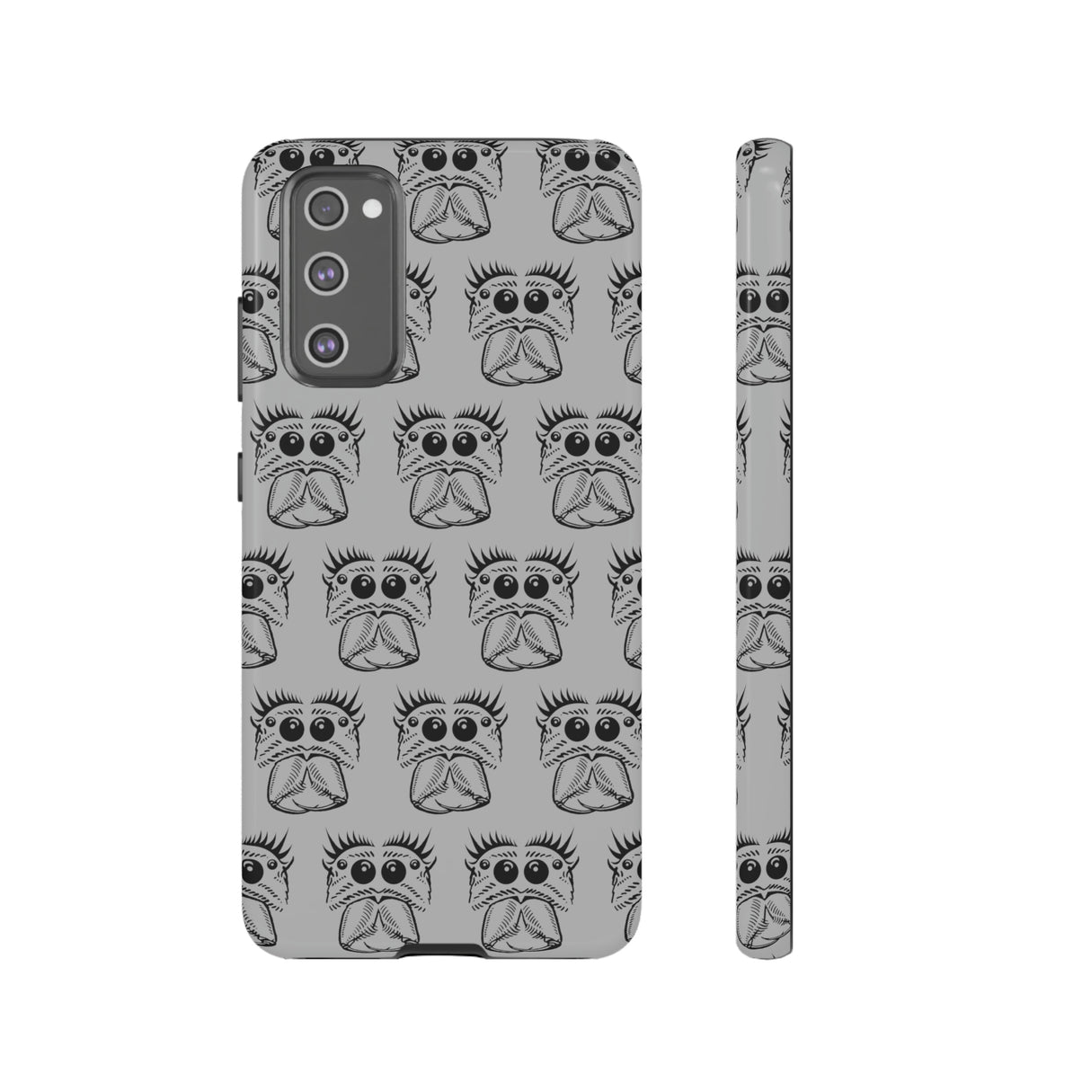 Tough Cases  Featuring BFP Jumping Spider Print on Gray