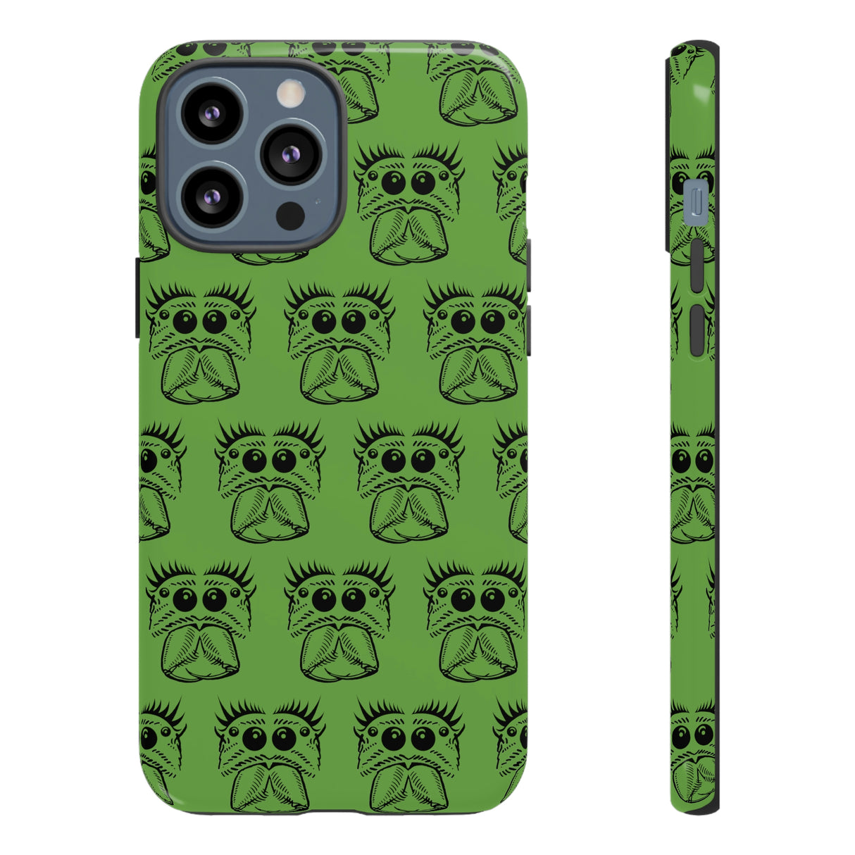 Tough Cases  Featuring BFP Jumping Spider Print on Green